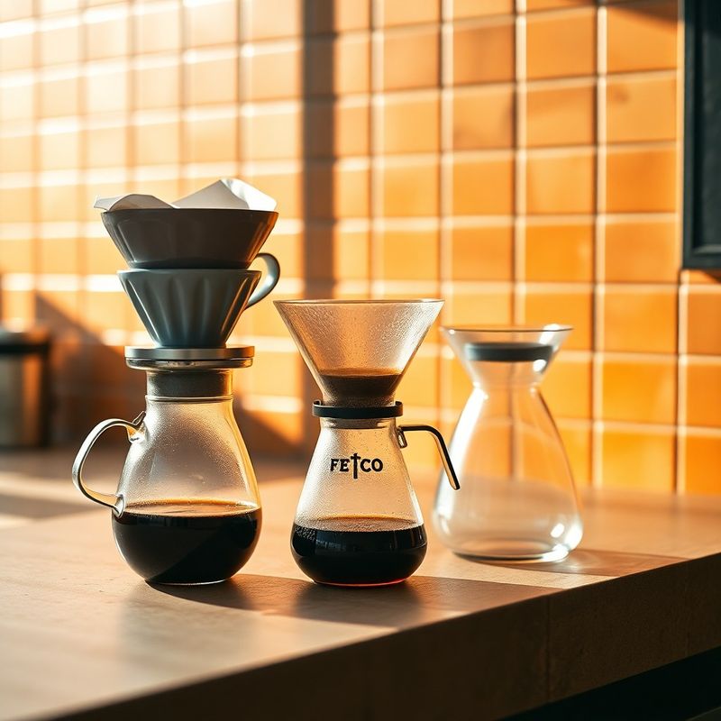 The Sparkybeta filter coffee bar with a V60 dripper and glass carafe